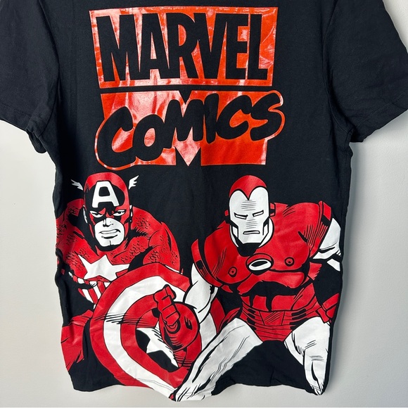 Marvel Comics Superhero’s Captain America Iron Man Gel Print 100% Cotton T-shirt - Picture 3 of 10